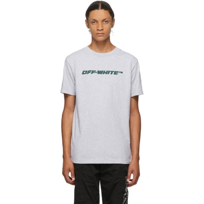 Off-white Trellis Worker Logo-print T-shirt In Grey,green,black