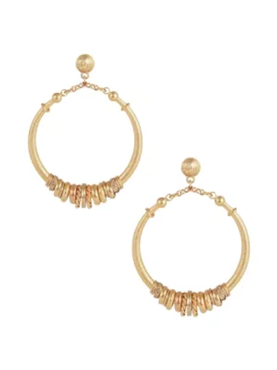 Gas Bijoux Marzanzana 24k Goldplated Charm Hoop Earrings