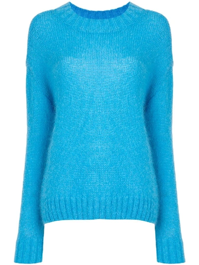 Goen J Slouchy Ribbed Jumper In Blue