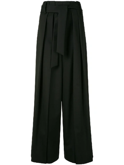 Goen J Paperbag Wide-leg Trousers In Black