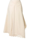 Goen J Asymmetric Midi Skirt In Neutrals