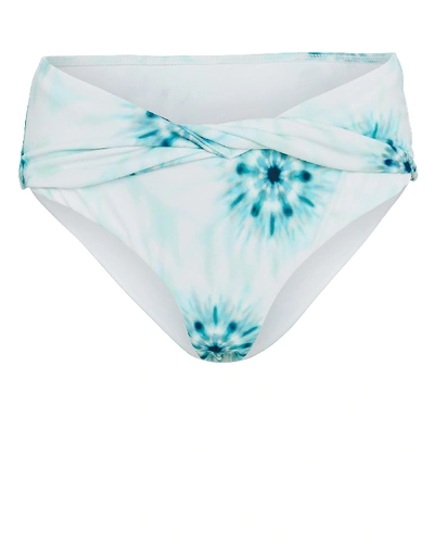 Devon Windsor Elsa Tie-dye Bikini Bottoms In White/blue