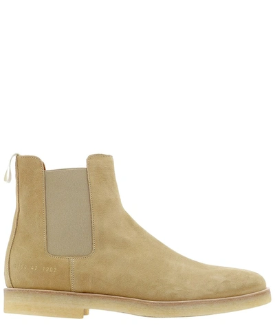 Common Projects Beige Suede Chelsea Boots