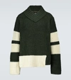 SACAI V-NECK WOOL-BLEND SWEATER,P00498190