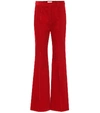 Saint Laurent High-waisted Straight-leg Trousers In Red