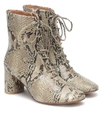 LOQ AGATA SNAKE-PRINT LEATHER ANKLE BOOTS,P00487706