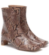 LOQ MONICA SNAKE-PRINT LEATHER BOOTS,P00487714