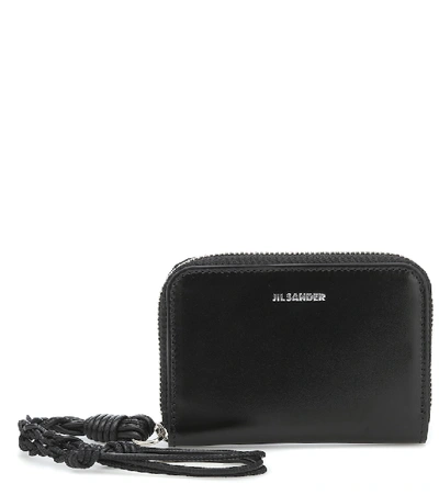 Jil Sander Tangle Leather Wallet In Black