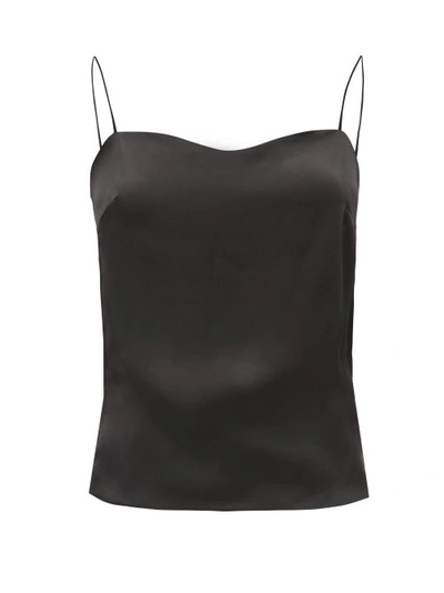 Alexandre Vauthier Scoop-back Silk-satin Cami Top In Black