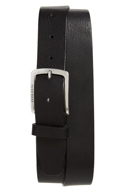 Hugo Boss Men's Textured Leather Belt In Black