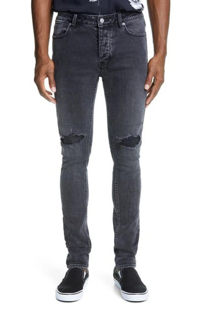 Ksubi Van Winkle Ash Ripped Skinny Fit Jeans In Black