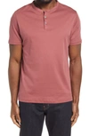 Robert Barakett Georgia Solid Henley Shirt In Light Rouge