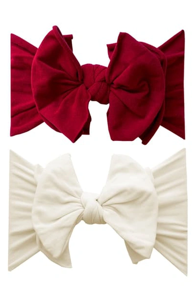 Baby Bling 2-pack Fab-bow-lous Headbands In Ruby/ Ivory