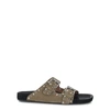 Isabel Marant Lennyo Studded Suede Slides In Taupe