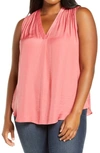 VINCE CAMUTO V-NECK RUMPLE BLOUSE,9230158