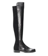Stuart Weitzman High Boots With Round Toe And Block Heel In Black Suede