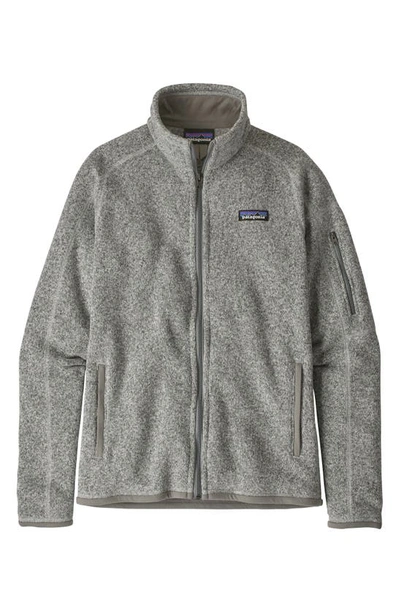 Patagonia Better Sweater Zip Front Fleece Hoodie In Oyster White