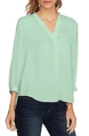 Vince Camuto Rumple Fabric Blouse In Moroccan Mint