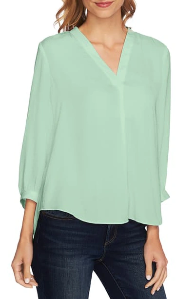 Vince Camuto Rumple Fabric Blouse In Moroccan Mint