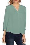 Vince Camuto Rumple Fabric Blouse In Teal Lake