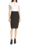 TED BAKER DAYLLA TWO-TONE MOCK NECK PENCIL DRESS,245847-DAYLLA-WMF