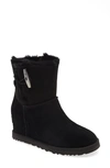 Ugg Classic Femme Toggle Wedge Boot In Black Suede