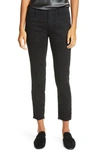 Nili Lotan East Hampton Cropped Trousers In Jet Black W/ Black And Bronze