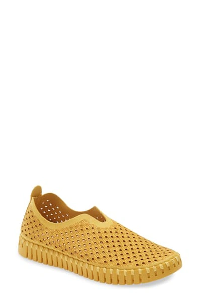 Ilse Jacobsen Tulip 139 Perforated Slip-on Sneaker In All Goldenrod Fabric