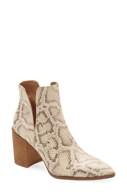 snakeskin pointed booties