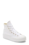 Converse Chuck Taylor® All Star® Lift High Top Platform Sneaker In White/ White/ Gold