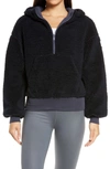 ALO YOGA STREETSIDE HALF ZIP FAUX FUR HOODIE,W4338R