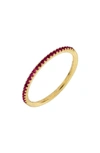 Bony Levy Stackable Ruby Ring In Yellow Gold/ Ruby