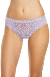 Natori Feathers Low-rise Sheer Hipster Underwear 753023 In Violet Tulip
