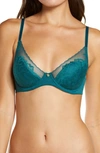 Natori Flora Underwire Bra In Sea Green