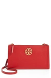 Tory Burch Carson Zip Top Crossbody Bag In Bright Carnelian