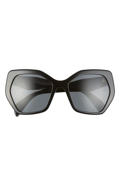 Prada Heritage 56mm Sunglasses In Black/ Grey Solid