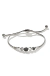 John Hardy Dot Hammered Adjustable Bracelet In Black Spinel
