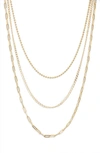 Argento Vivo Three-row Layered Chain Necklace In Gold