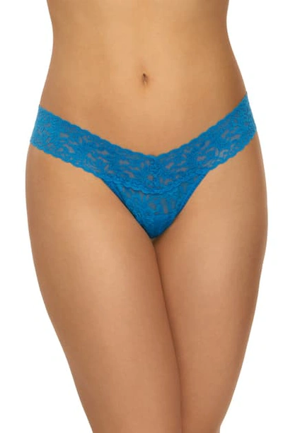 Hanky Panky Low Rise Thong In Cerulean Blue