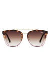 Quay Sweet Dreams 51mm Square Sunglasses In Tortoise To Purple/brown Fade