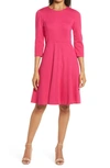 Eliza J Seamed Fit & Flare Dress In Hot Pink