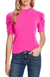Cece Puff Sleeve Crepe Top In Brt Gerani