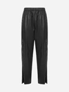 MM6 MAISON MARGIELA PANTALONI CROP SPORTIVI IN ECOPELLE