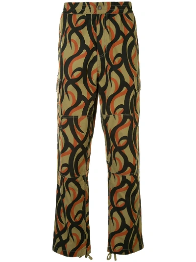 Ports V Abstract-print Straight-leg Trousers In Multicolour