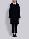 THOM BROWNE NAVY DOUBLE FACE COTTON TWILL HOODED TONAL 4-BAR PARKA,FJT132A0677214831616