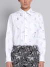 THOM BROWNE THOM BROWNE WHITE COTTON OXFORD MULTI-ICON EMBROIDERED STRAIGHT FIT LONG SLEEVE SHIRT,MWL272A0672214776811