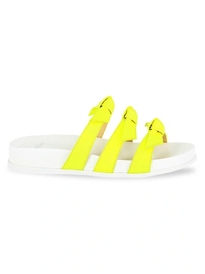 Alexandre Birman Women's Women's Lolita Leather Pool Slide Sandals In Yellow Fluorescent