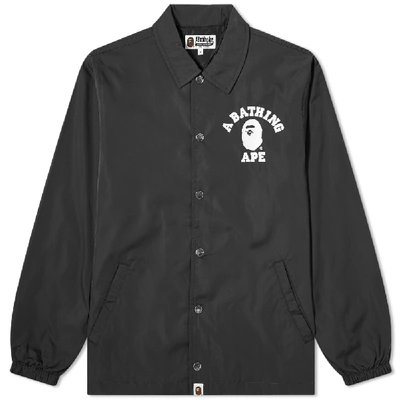 A Bathing Ape College Coach Jacket In Black