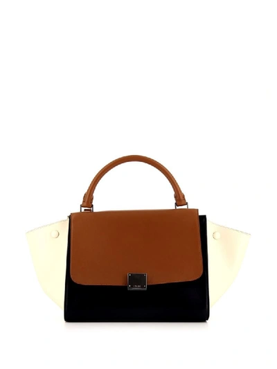 Pre-owned Celine  Small Trapeze-shaped Tote In Black