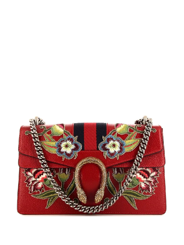 Red Gucci Purse With Flowers